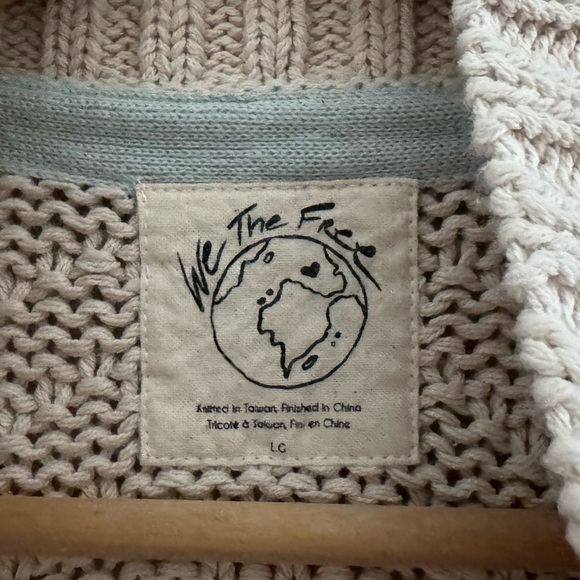 Free People Winding Road Tank Vest Chunky Knit Tan Pullover Preppy Casual L - Picture 13 of 14